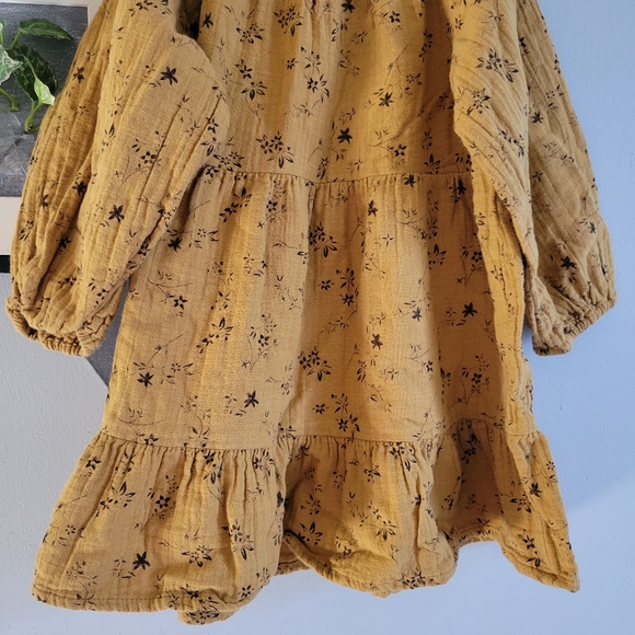 Zara Girl's Floral Print Fall Textured Long Sleeve Dress 4-5 YEARS - Picture 10 of 12